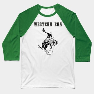 Western Era -  Cowboy on Horseback 7 Baseball T-Shirt